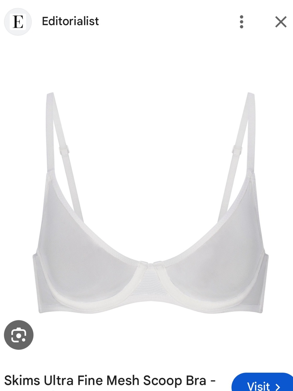 SKIMS Ultra Fine Mesh Scoop Demi Underwire Bra Marble White 44DDD NWT!!